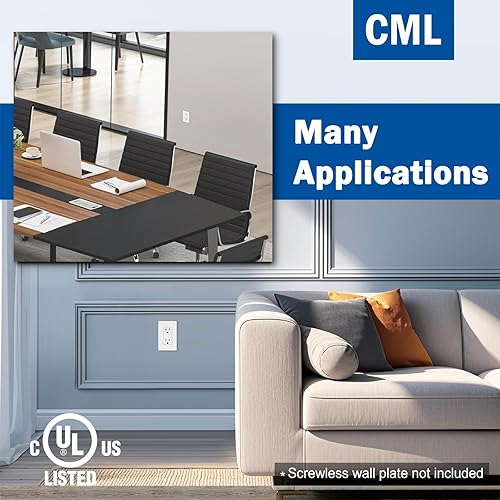 Miniatura 6 de CML - Receptáculo de pared decorativo de 15 amperios, paquete de 30 tomas de corriente estándar, resistente a manipulaciones, 15A125V, 2 polos y 3