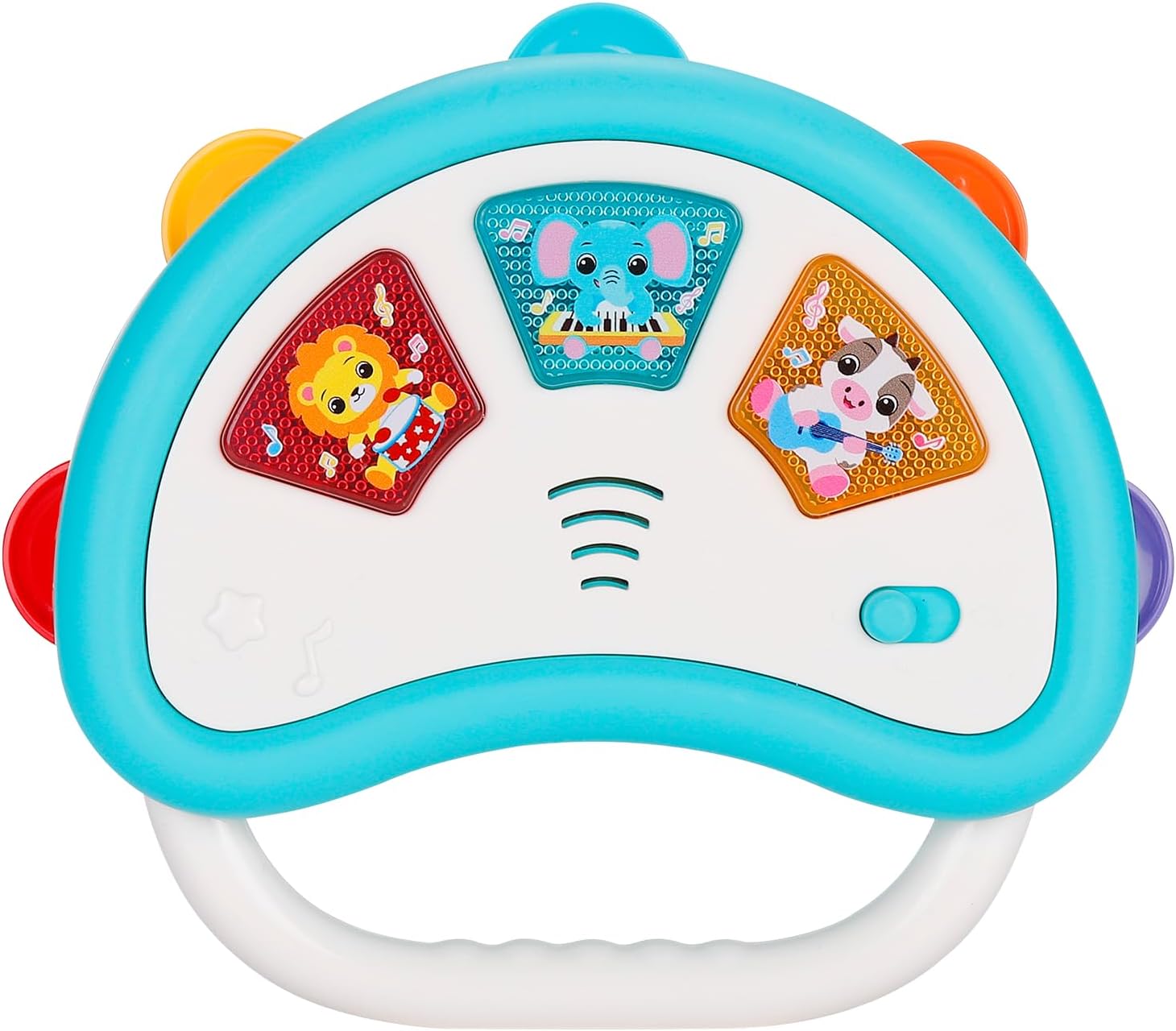 Baby Musical Toys, Magic Touch Shake Tambourine & Handheld Bell, Infant Percussion Instrument for 6-12 Month Old, Sensory Educational Toys for 1-2 Year Old Toddlers Boys Girls