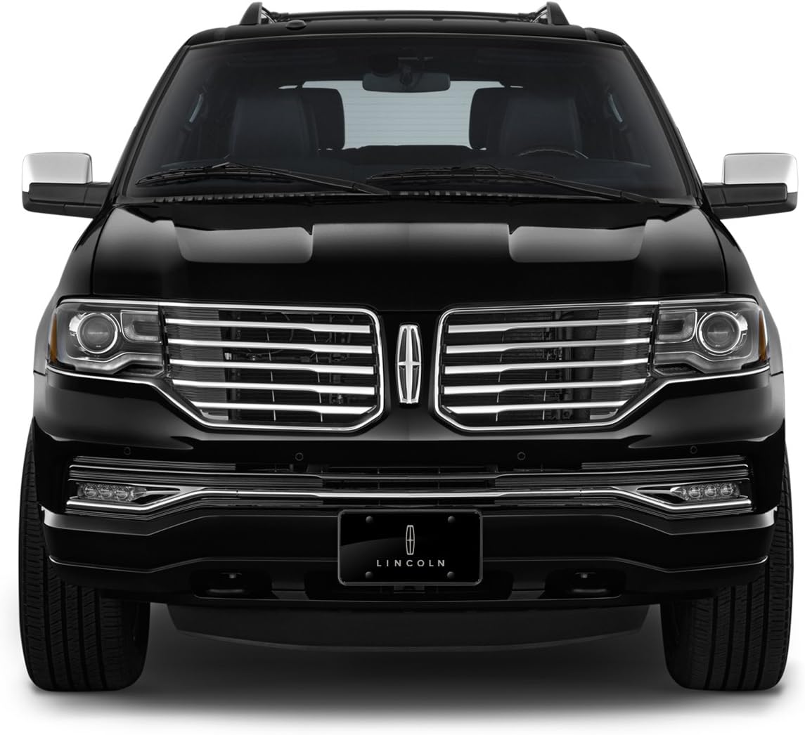 iPick Image for Lincoln Dual Logo Laser Mark Matt-Look Black Acrylic License Plate - Official Licensed