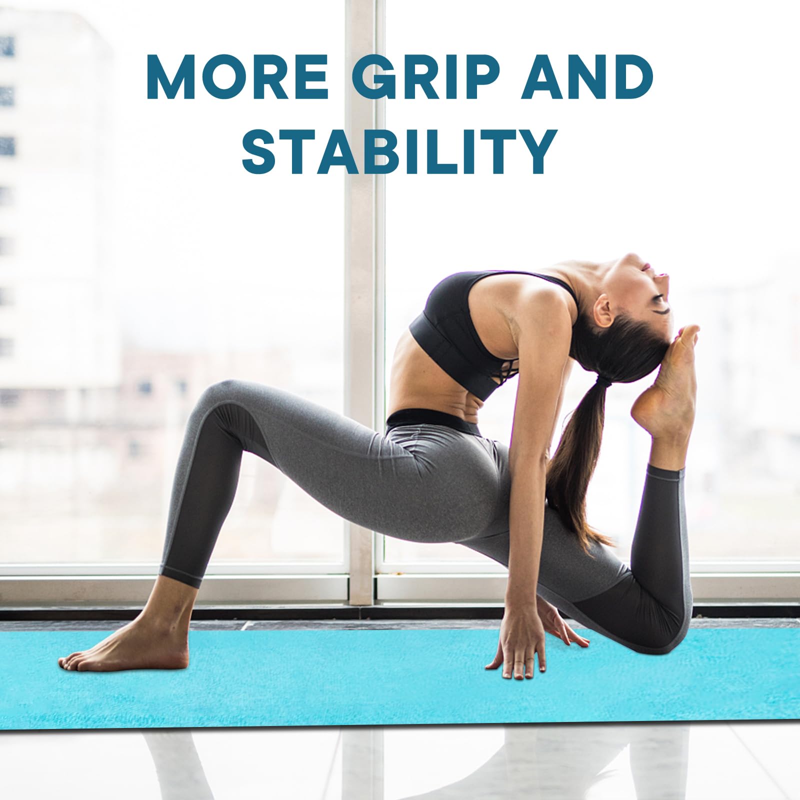 Toallas de Yoga, Toalla Antideslizante para Esterilla de Yoga Caliente con Puntos de Agarre, Manta de Yoga de Microfibra Suave súper Absorbente para Pilates, Fitness y Entrenamiento, 72 x 24