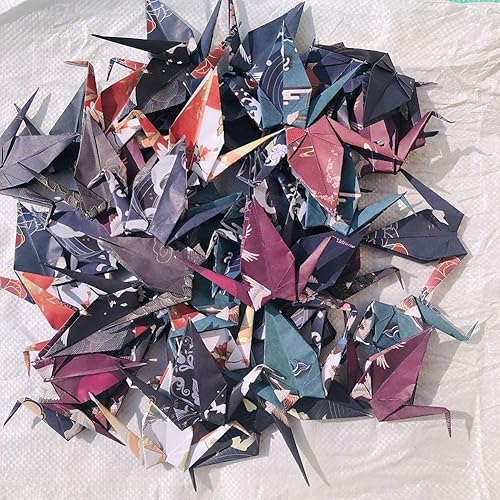 Miniatura 4 de 72 grúas de papel de origami hechas a mano de 5.59 pulgadas, grúas de origami plegables hechas a mano, guirnaldas de pájaros para bodas, fiestas,