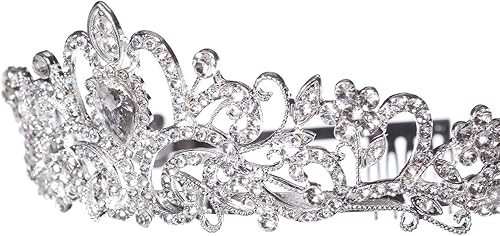 Miniatura 4 de Velos florales de primera comunión para niñas, corona de perlas blancas