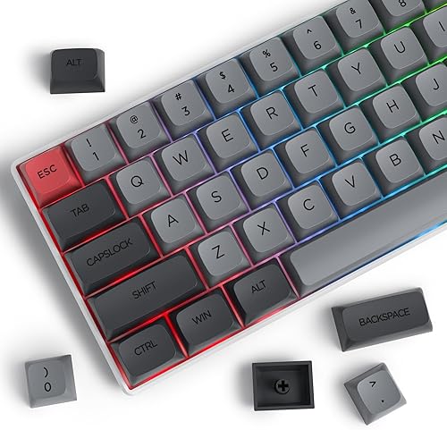 Guffercty kred Retor Teclas de teclado PBT XDA Profile Minimalistas Personalizadas Teclas para 60% 75% Juego Completo de Teclado para Juegos US e