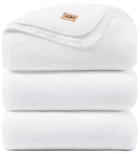 UGG Whitecap King Blanket, Plush Fleece, 110" x 90", White