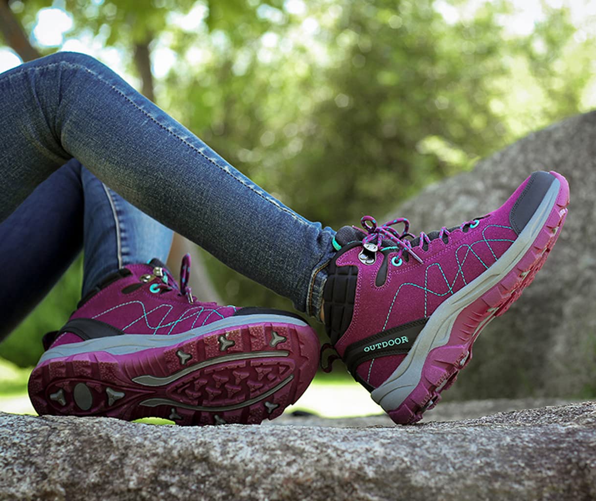 Zapatos De Senderismo para Mujer Botines Impermeables Antideslizantes Al Aire Libre Zapatillas Ligeras De Trekking
