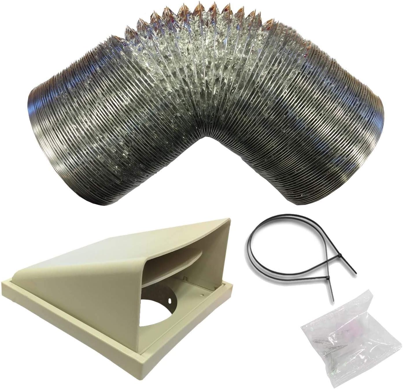 D3 Universal Kitchen Cooker Hood Extractor Fan Ducting Vent Kit 125mm x 3m