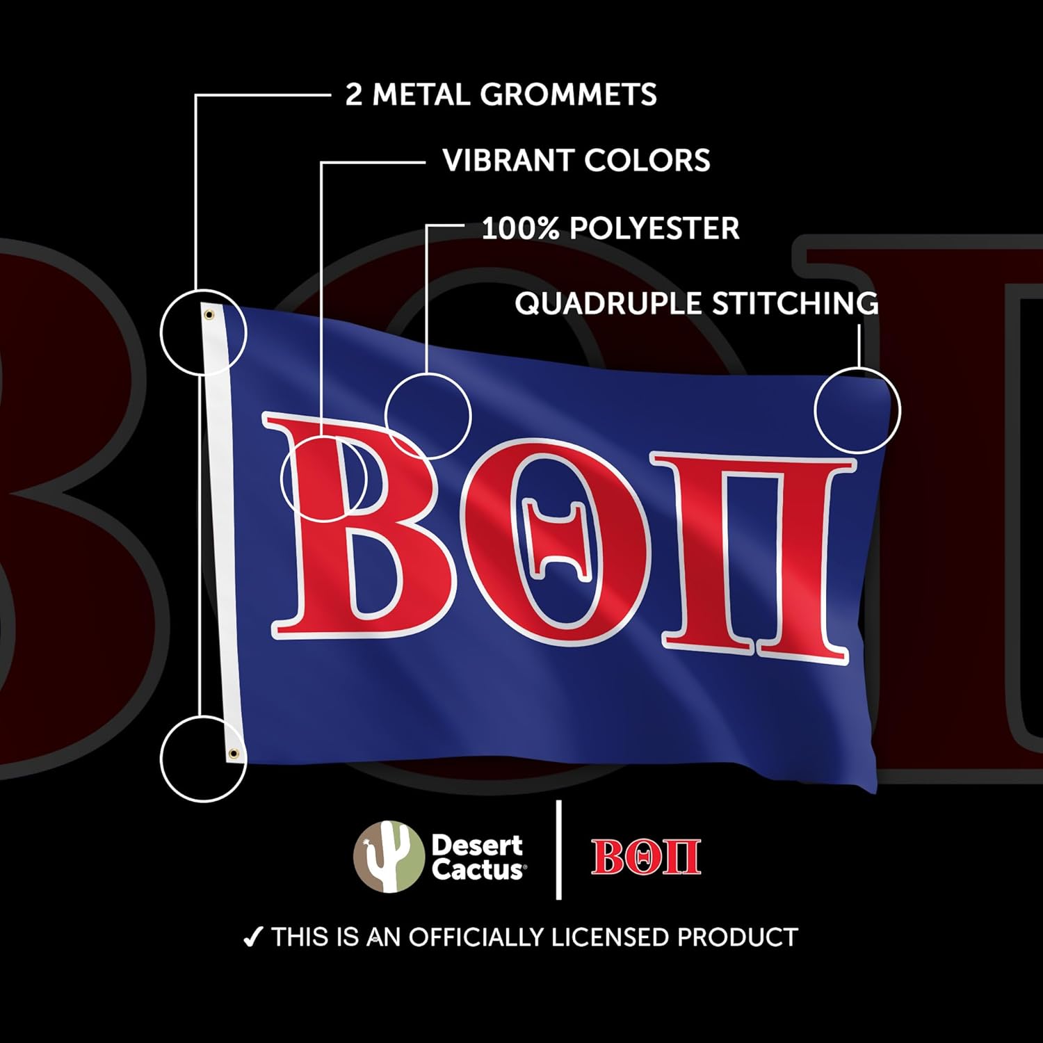Desert Cactus Beta Theta Pi Flag letter Fraternity Greek Letter Use as a Banner Large 3x5 feet Sign Decor beta