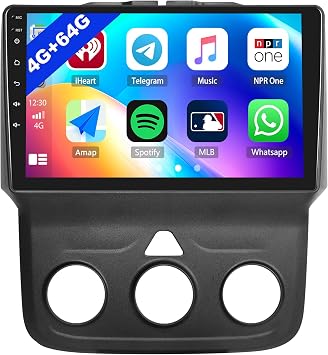 4G+64G Car Stereo Radio for Dodge RAM 1500 2500 3500 2013 2014 2015 2016 2017 2018 with Wireless CarPlay Android Auto 9 inch Android 15 Touchscreen GPS Radio Replacement SWC EQ AHD Backup Camera