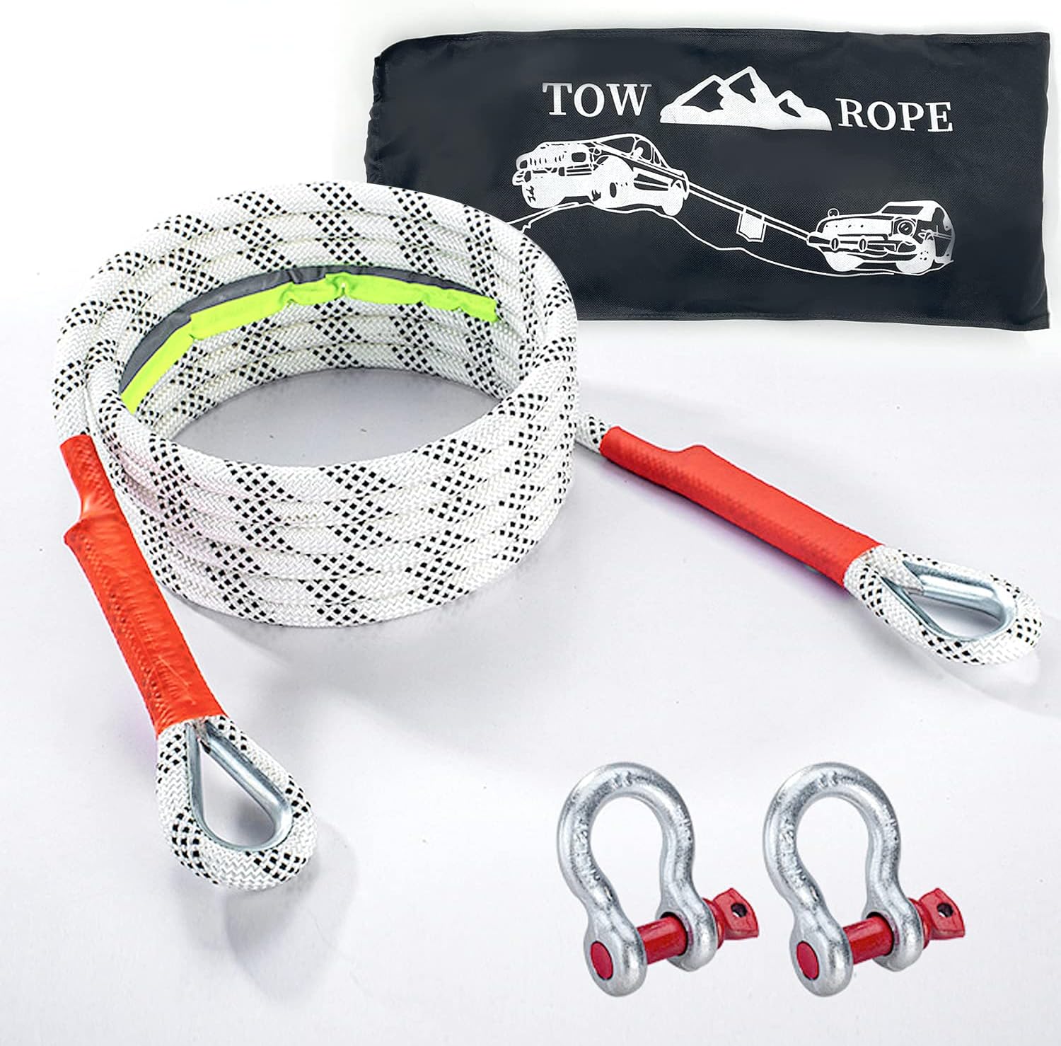 Car Towing Rope with 2 Safety Hooks ( 12 Ton / 5 Meter ),