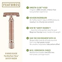 Vista 3 de VIKINGS BLADE Maquinilla de afeitar de seguridad de doble filo + 5 cuchillas de acero suecas + estuche de lujo. Suave, reutilizable, reciclable