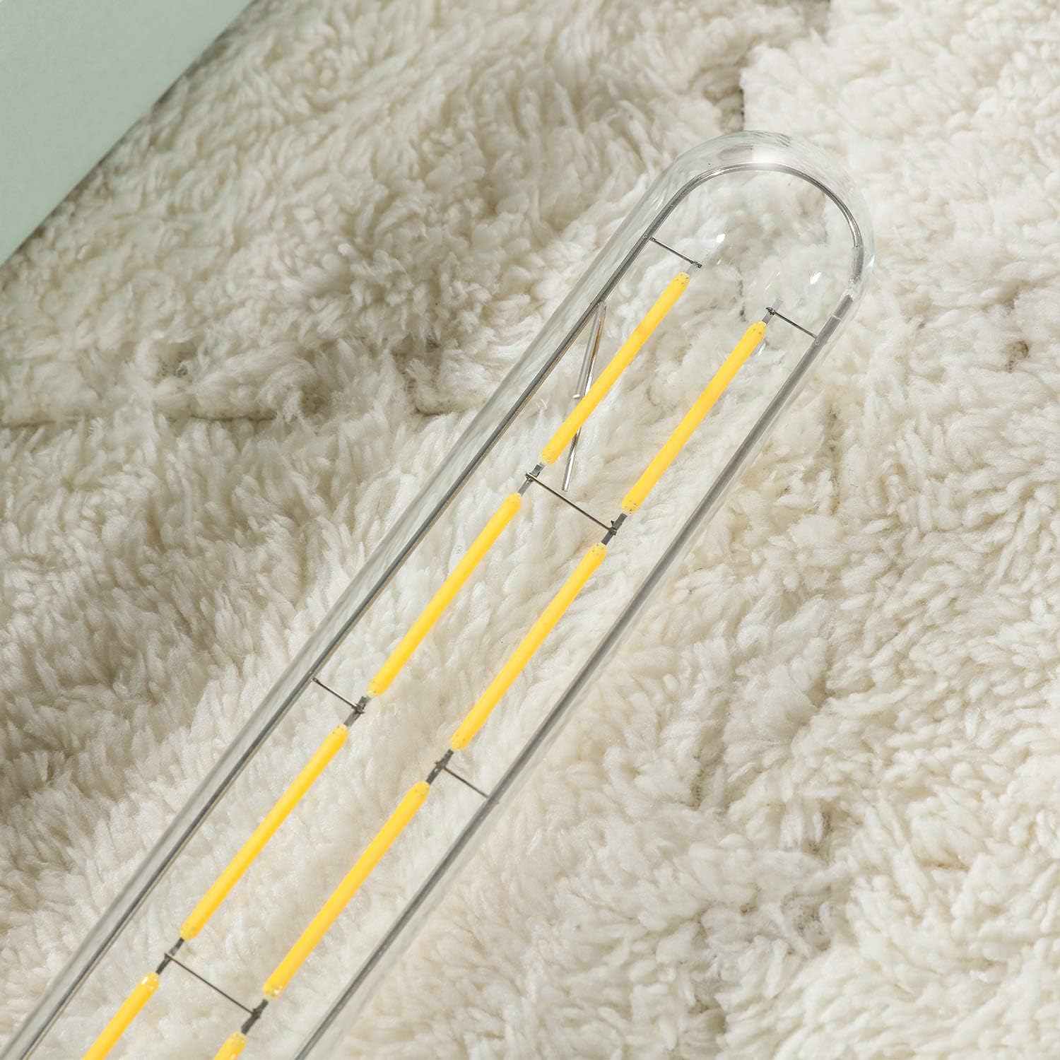 XININSUN T10 LED Bulb, 8.9 Inch Tubular Light, 80W Equivalent, 800lm, Dimmable, E26 Base, Clear Glass, Soft White 3000K