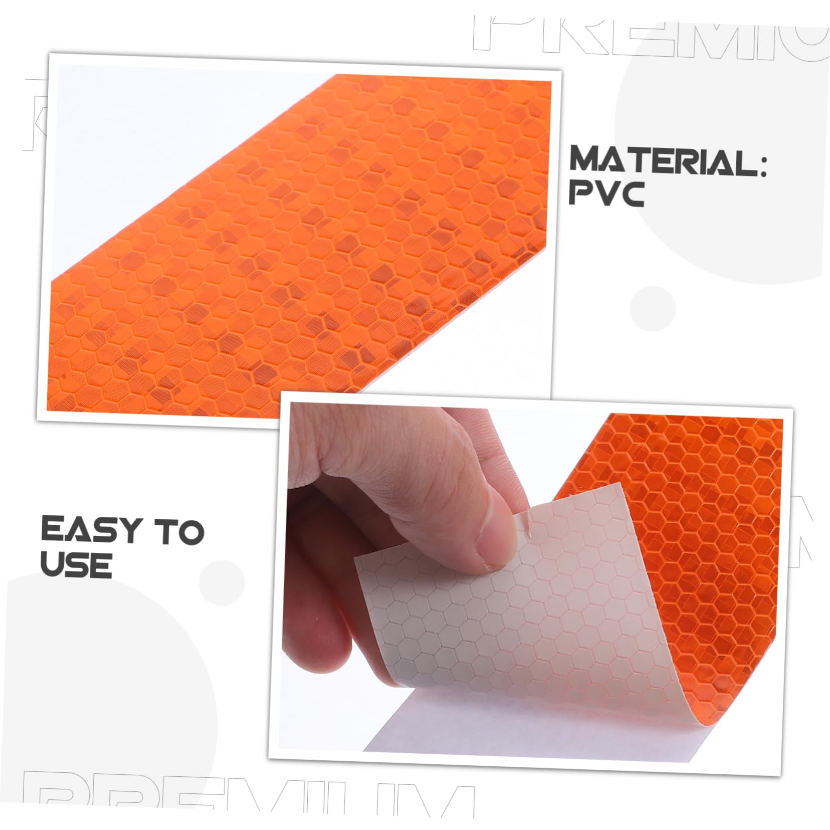 OSALADI 5 Rollos Cinta adhesiva reflectante advertencia pegatina reflectores cinta reflectora cinta reflectante al aire libre cinta reflectante de precaución de polivinilo Naranja