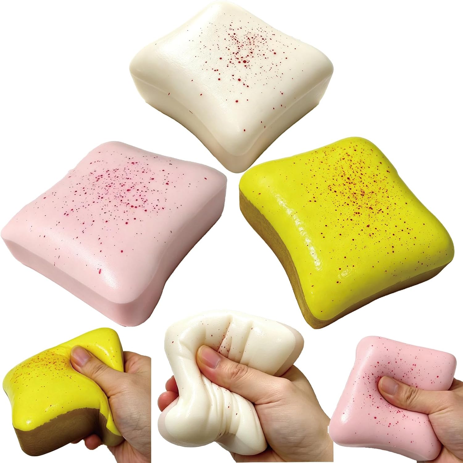 Nkde 3pcs Bread Squishy Dumpling Crunchy Butter Squishy Butter Fidget Toys