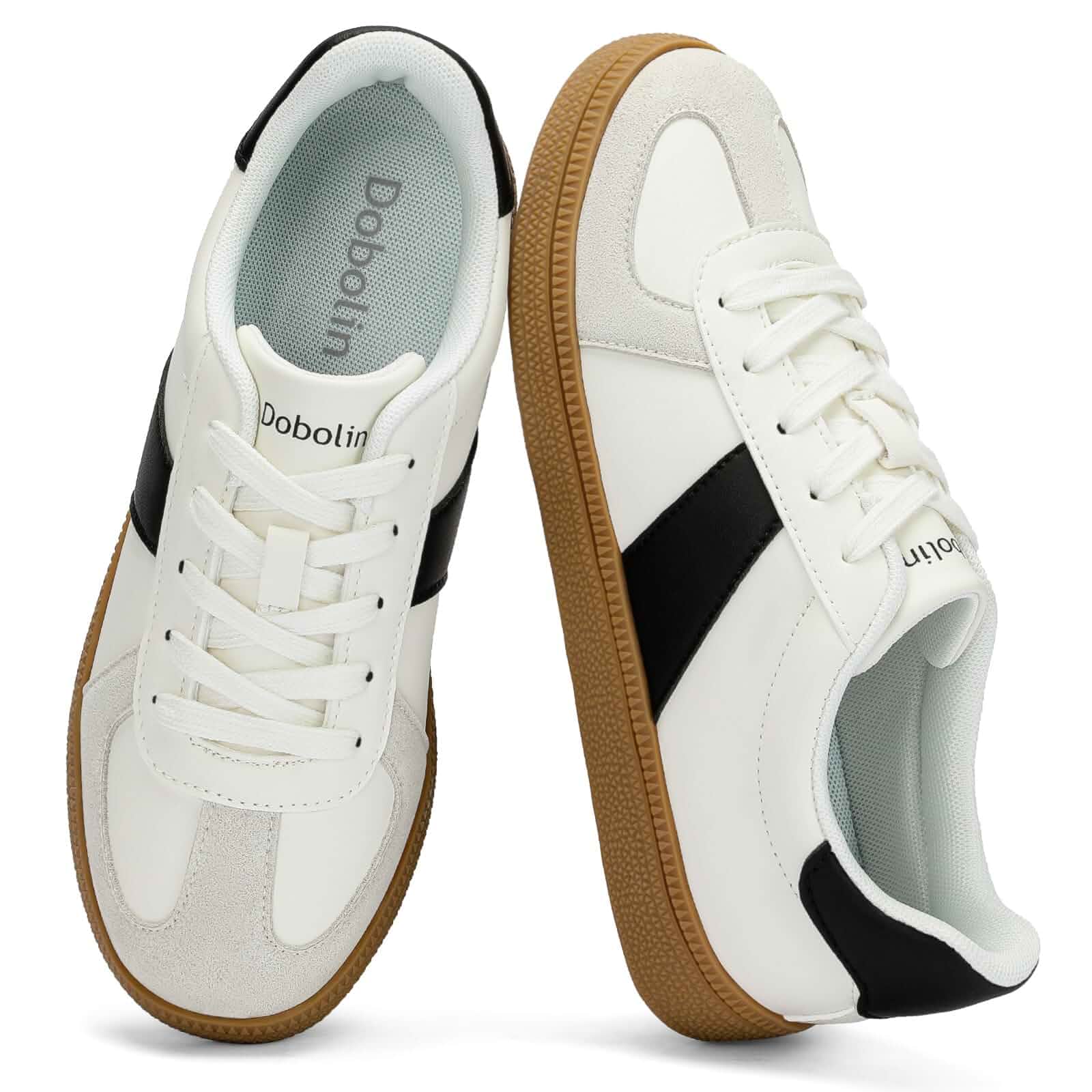 DOBOLIN Women's Fashion Sneakers Retro Gum Sole Casual Shoes Non-Slip Training Sneakers for Tennis, Skating & Everyday Walks, Sizes 6-11
