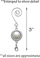 Vista 2 de Gancho para adornos de Navidad con gancho en S y pinza de langosta – Juego de 24 – Perla blanca con ajuste plateado – Accesorios y detalles