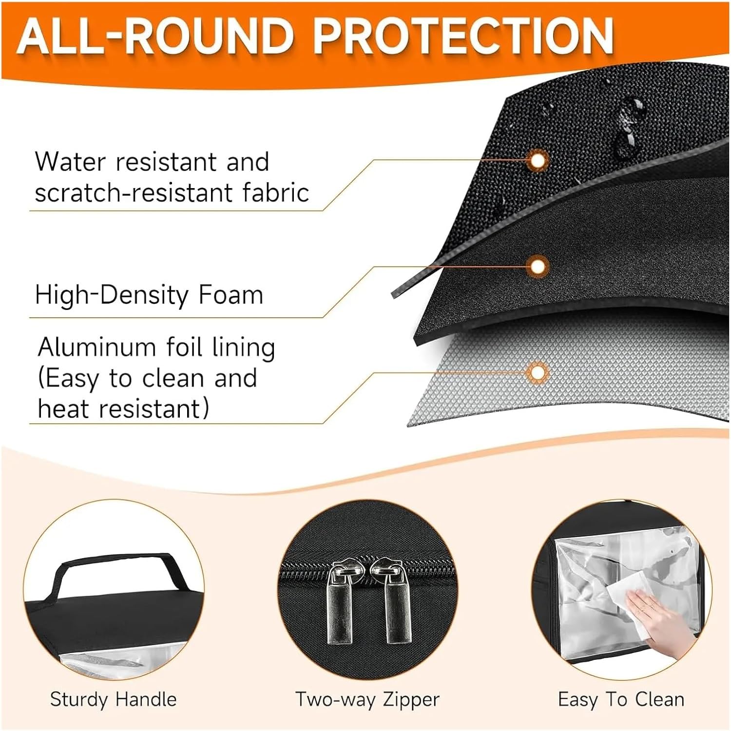 Toaster Cover 2 Slice 4-Slice Toaster Cover with Aluminum Foil Lining and Base, Heat-Resistant and Easy to Clean
