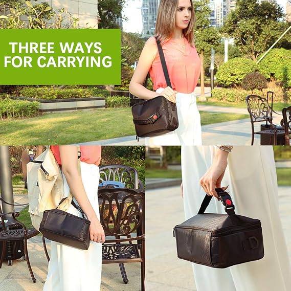 Portable Oven, 12V Car Food Warmer Portable Personal Mini Oven Electric Heated Lunch Box for Meals Reheating & Raw Food Cooking for Road Trip/Camping/Picnic/Family Gathering(Black)