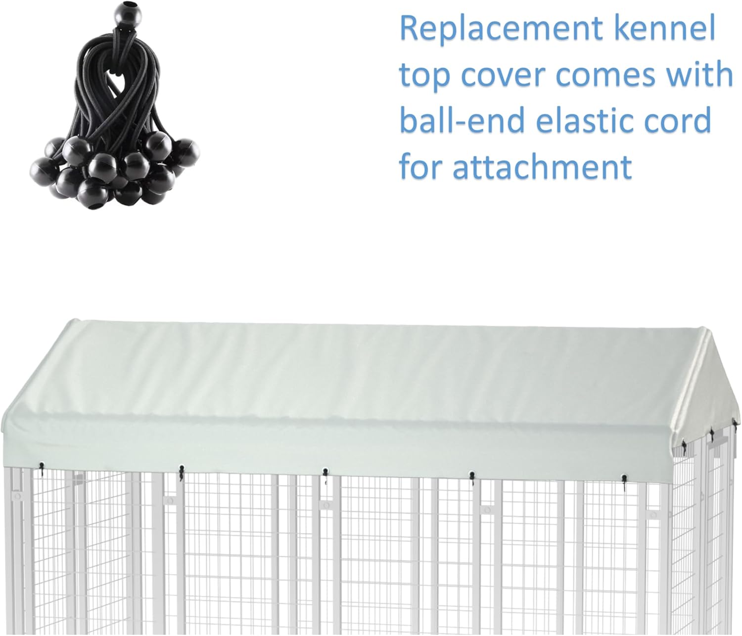 Outdoor Dog Kennel Cover 8'L x 4'W Replacement Dog Kennel Cover Made of 900D Waterproof Oxford Fabric Beige (Frame Not Included)