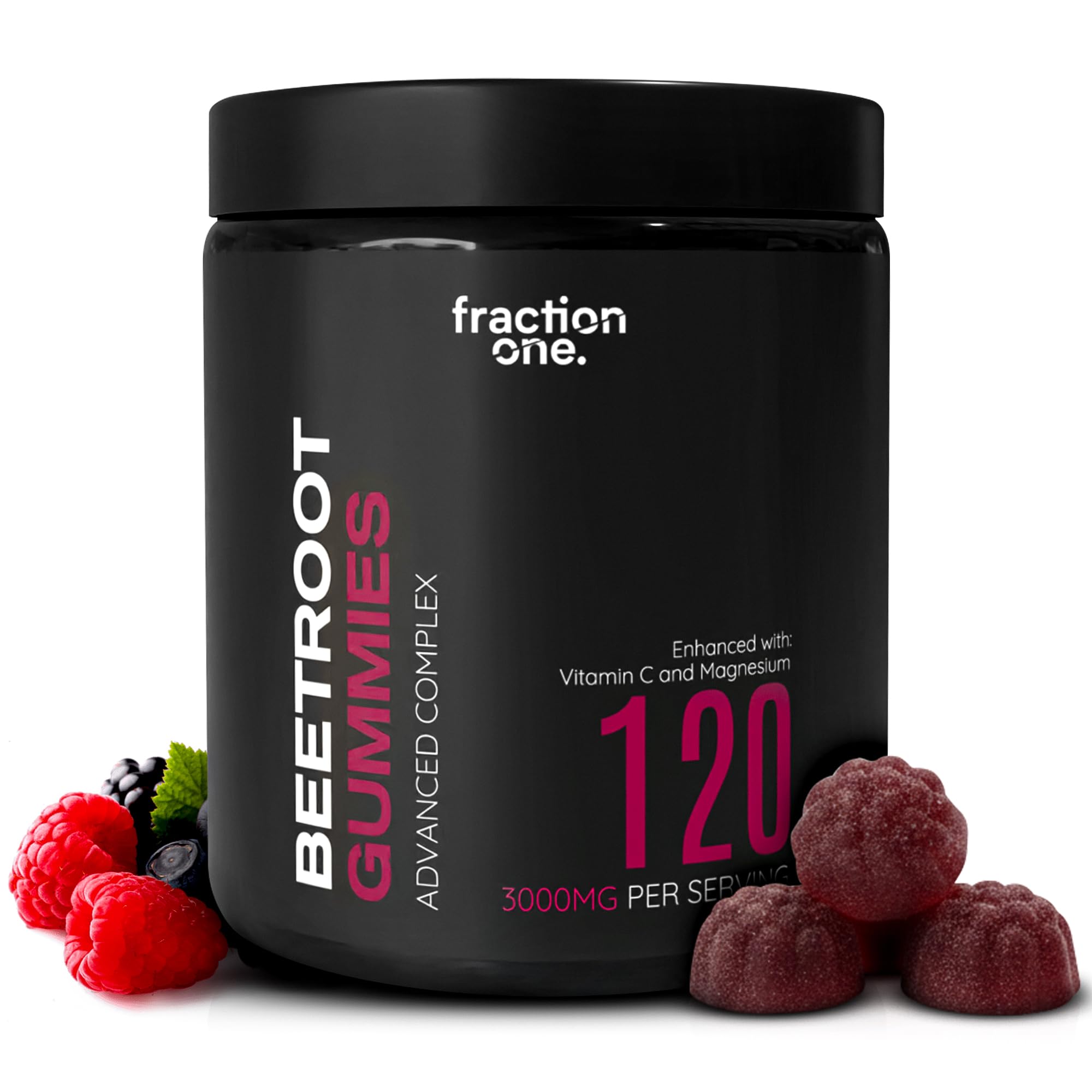 Beetroot Gummies – 120 Gummies – 3000 mg per Serving, 5:1 Extract - Enhanced with Vitamin C and Magnesium – Supports Blood Pressure, Vegan, Nitric Oxide Supplement – 60 Days Supply