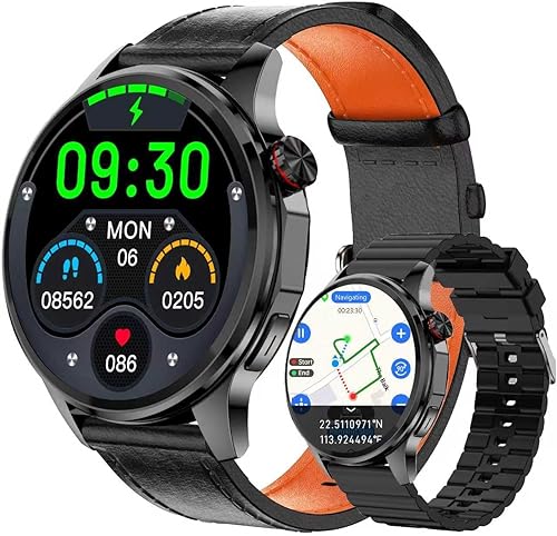 Smart Watch for Men Built-in GPS with Map(AnswerMake CallText), 1.46" AI Smartwatch for Android PhonesiPhone, 100+ Sport Mode Fitness Tracker with