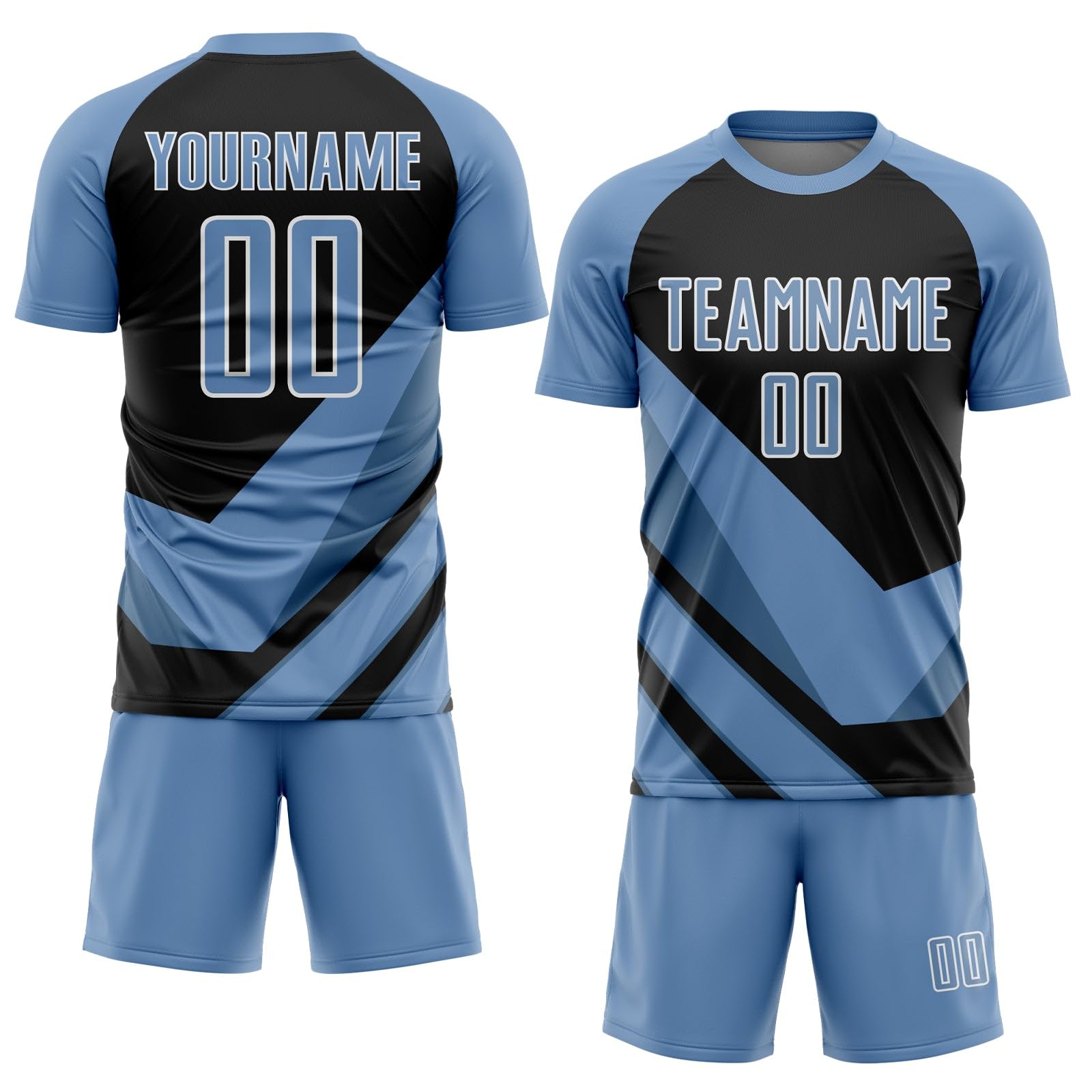 Custom Soccer Jerseys for Men Women Youth Kids, Light BlueWhite Personalized Soccer Jersey Printed Name Number Logo Mens Clothing