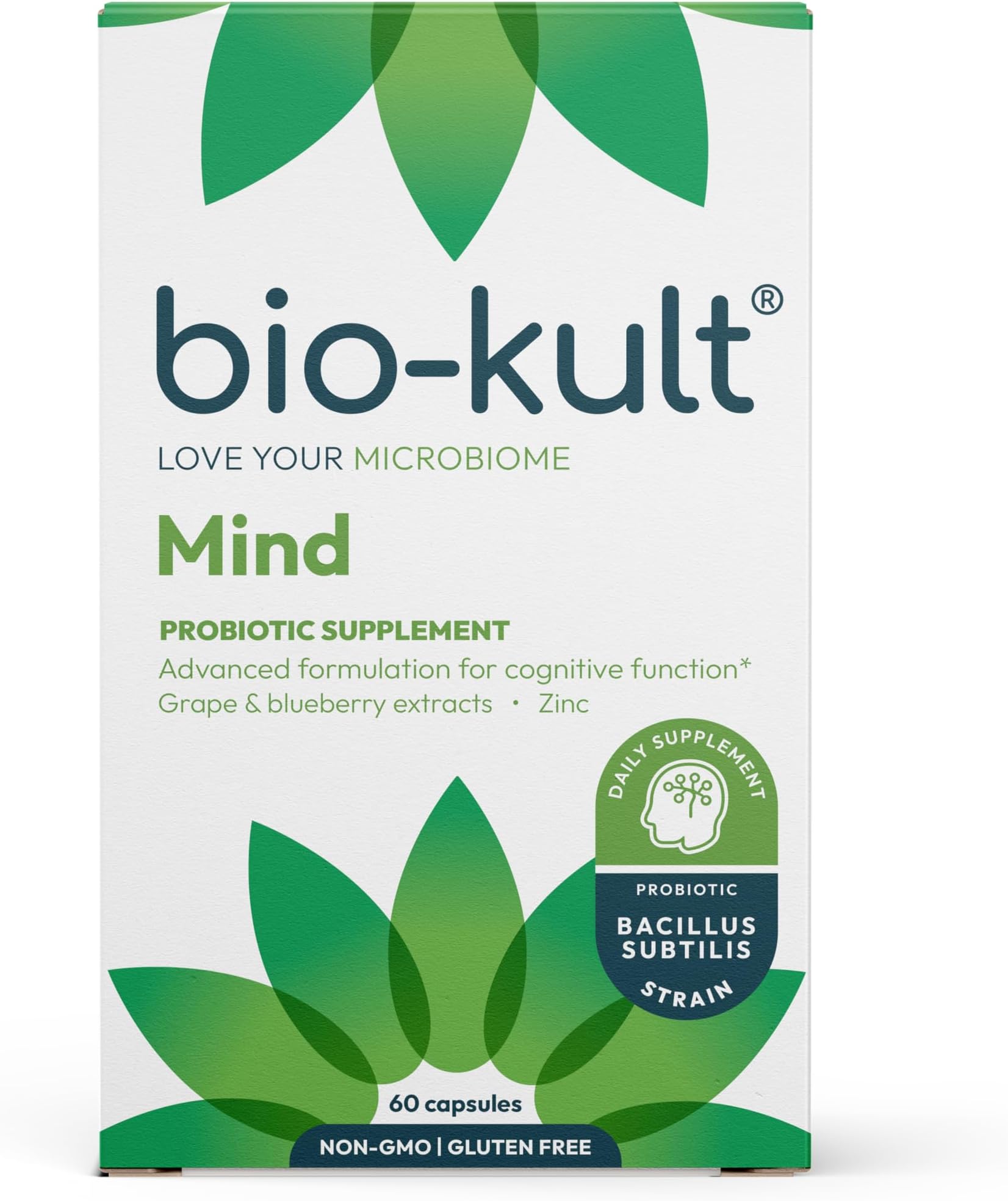Bio-Kult Mind, Probiotic, Bacillus Subtilis PXN 21, Targets Cognitive Function, with Zinc Citrate, 60 Count