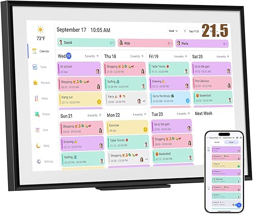 Miniatura 9 de Calendario digital inteligente, pantalla táctil inteligente HD de 10.1 pulgadas, calendario electrónico interactivo para el hogar, planificador