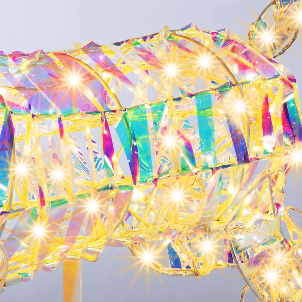 BAKAJI Renna Luminosa Natalizia Luce Bianco Caldo per Esterno, Cervo Babbo Natale LED Addobbo Decorazione 3D Natalizie, Decorazioni Fuoriporta, Giardino, Terrazzo, Protezione IP44 (94 x 150 cm)