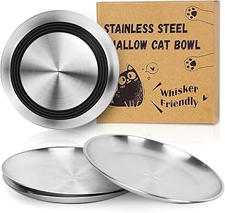 Supet Stainless Steel Cat Bowls - Non-Slip, Wide