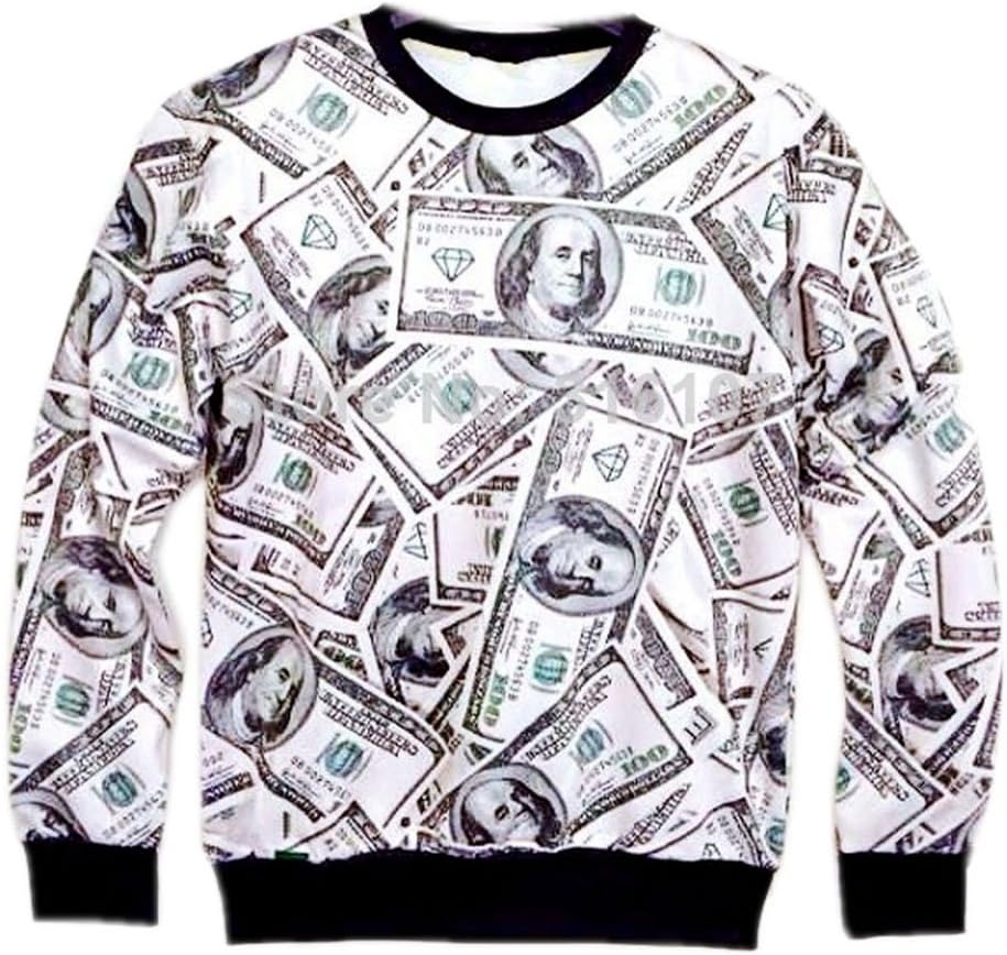 Takra Gold Women Sweater Dollars Hoodies Pullovers 3D Sweatshirts (S)