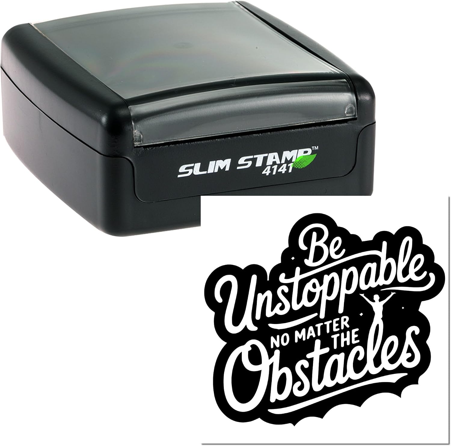 Craft Stamp - Unstoppable Spirit Design, Standard 1-5/8" Square Wood Handle Durable Rubber Professional Grade for Teachers, Scrapbookers, DIY Projects, Card Making, Journaling Supplies