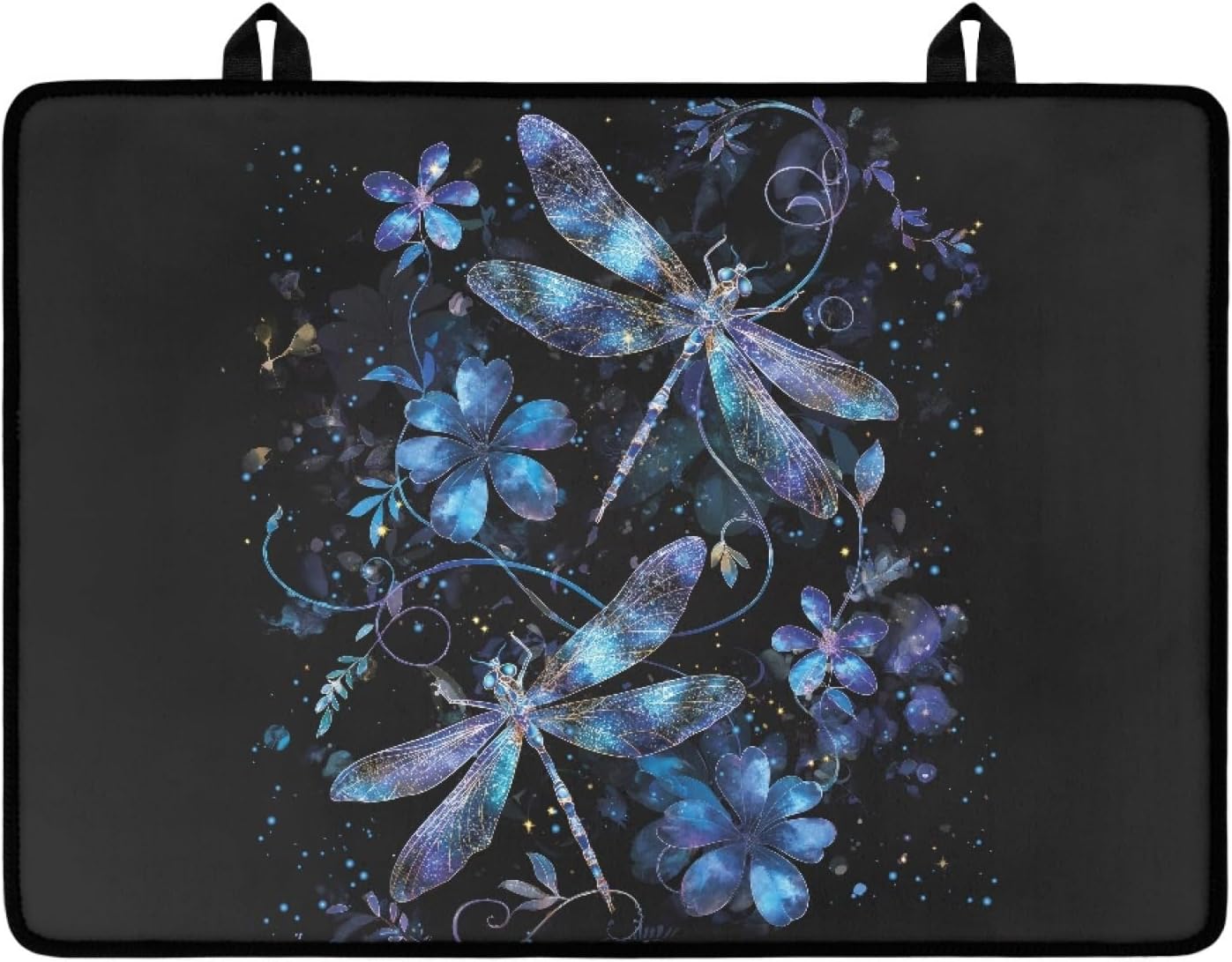 Starry Sky Dragonfly Floral Kitchen Stove Cover,Stove Top Covers for Electric Stove,Ceramic Glass Cooktop Protector,Electric Stove Cover,Glass Top Stove Cover for Kitchen(29.18"x20.96",Black)