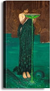 A&T ARTWORK Circe Invidiosa by J. W. WATERHOUSE The World Classic Art Reproductions, Giclee Canvas Prints Wall Art for Home Decor, 24x12 inches