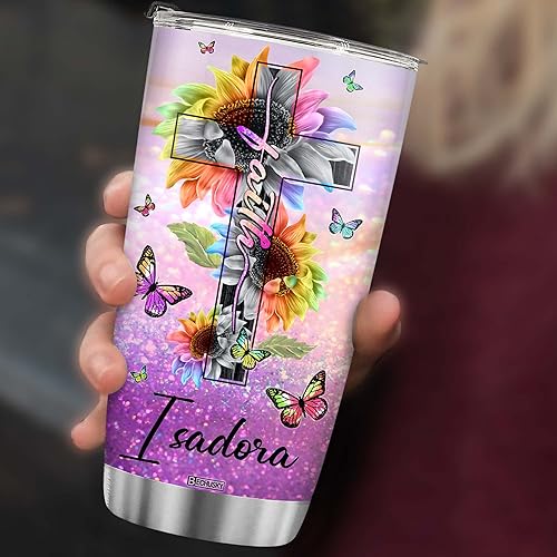 Vista 102 de BECHUSKY Vaso cristiano con versículo bíblico, regalos florales para mujeres, inspirador de fe, niña religiosa, mamá en cumpleaños, Pascua, Navidad