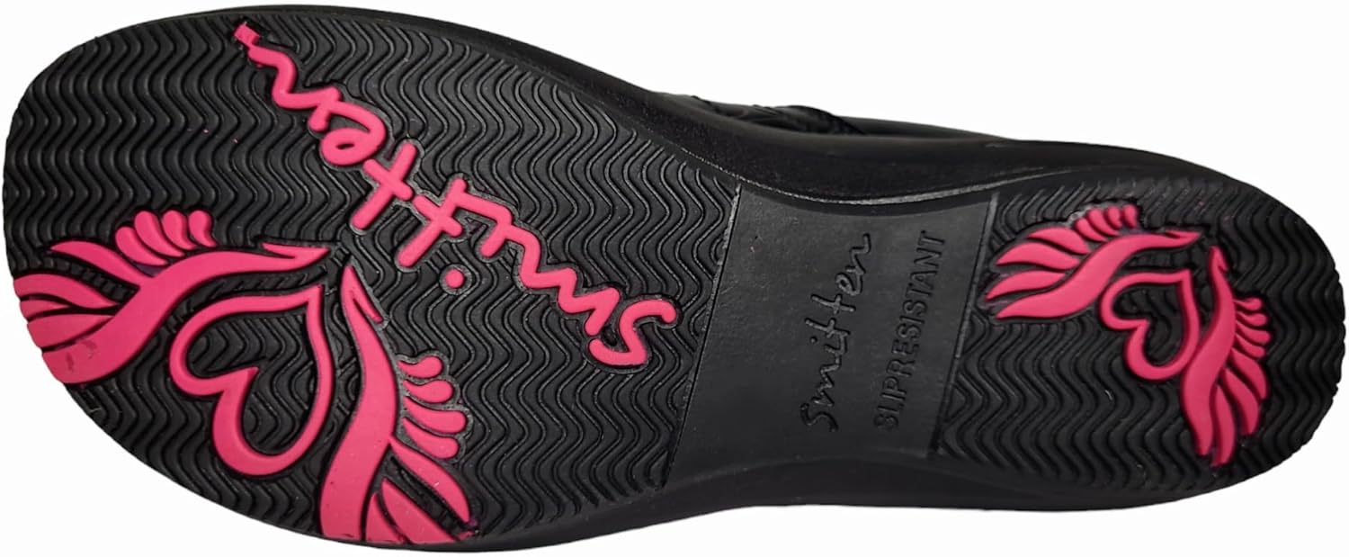 Smitten Women's Lightweight Leather Nursing Clog Medical Scrubs Accessory, Black, 35 - Image 4