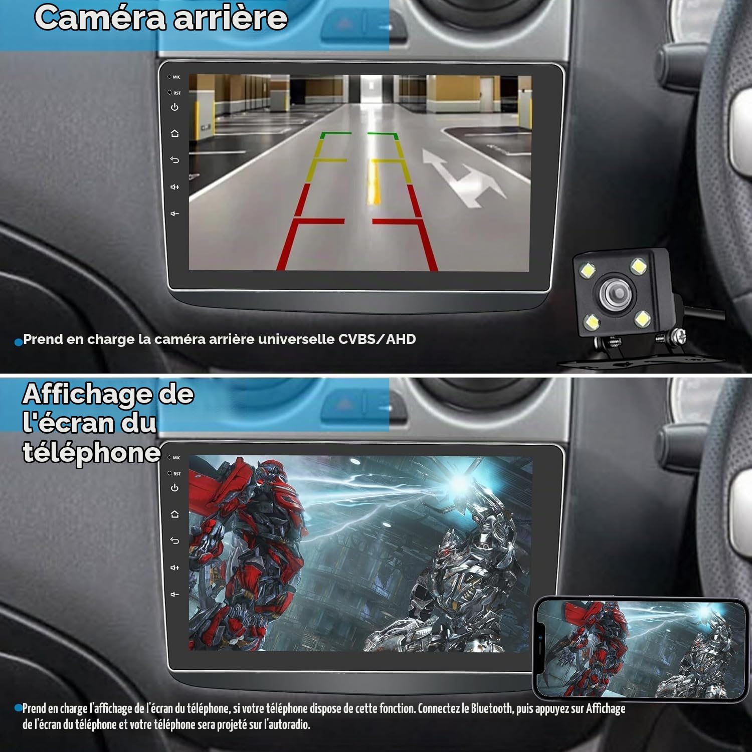 Autoradio 2 DIN per Alfa Romeo Mito 2008-2019 Wireless Apple Carplay Android Auto Touchscreen da 9" Con navigatore/telecamera posteriore/Bluetooth/WiFi/Miror Link/Mic/FM/SWC