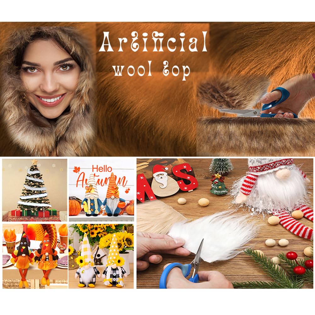 Uposao Faux Fur Ribbon, Christmas Faux Fur Trim Fabric Ribbon - Image 4