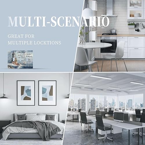 Miniatura 8 de Ocean Lighthouse - Placa de interruptor de luz decorativa de 3 cuadrillas de madera náutica costera, cubierta de pared de triple palanca, placa