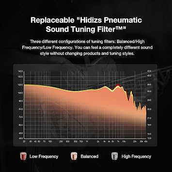 Hidizs MS5 4BA+1DD Hybrid 5 Drivers HiFi in-Ear Monitors Earphone, Detachable 0.78mm 2 Pin Cable 3.5mm Plug Replaceable Pneumatic Sound Tuning Filters for Audiophile Singer Musician