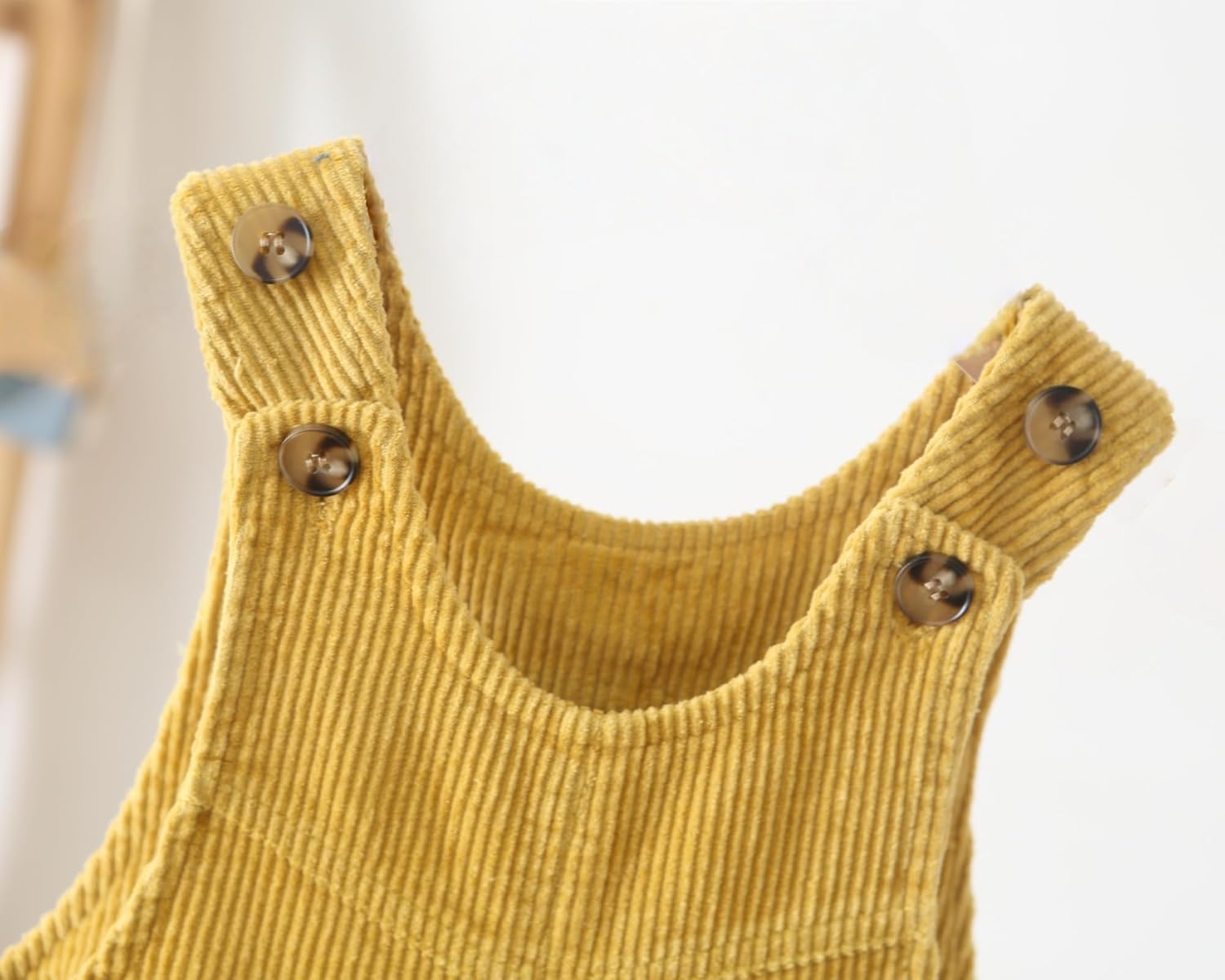 Baby Boy Girl Corduroy Bib Overalls Cotton Button Suspender Overalls Plain Romper Loose Jumpsuit