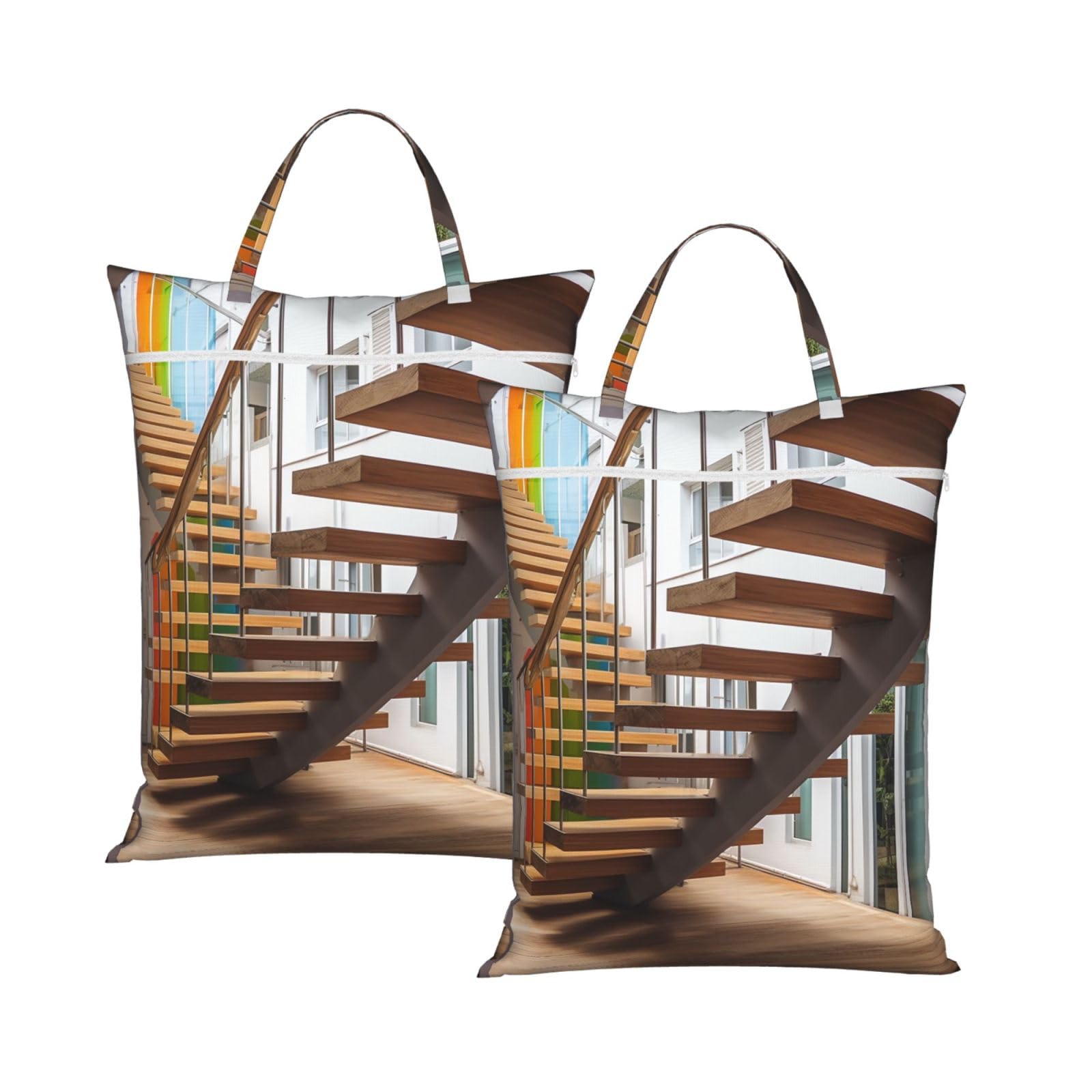 Stairs Travel Laundry Bag With Zipper Dirty Clothes Bag Water Resistant Laundry Storage Sack Portable Organizer For Travel Beach School Camping Gym