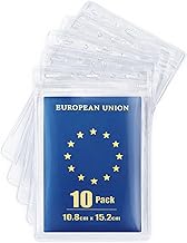 MIFFLIN Porta passaporto e carta (trasparente, 10,2 x 15,2 cm, confezione da 10) Porta badge identificativo extra large (XXL), Porta carte di credito verticali impermeabili in plastica