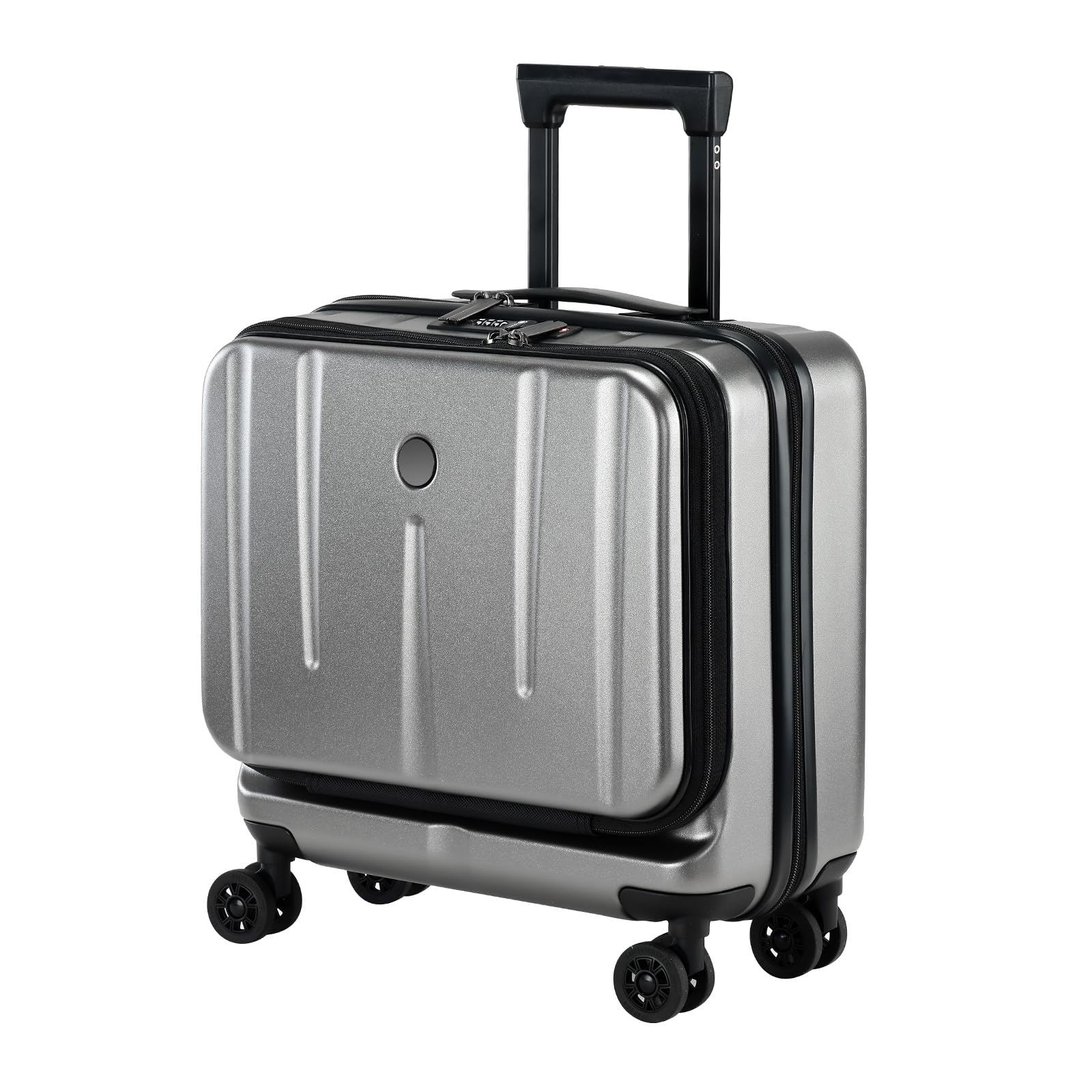 16 Inch Carry On Luggage with 2 Compartments for 14” & 15” Laptop, 16.14*8*17.12” Rolling Briefcase, Lightweight Hardshell ABS+PC Suitcase with