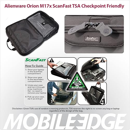 Miniatura 9 de Mobile Edge Alienware Orion M17x ScanFast TSA Checkpoint Friendly 17.3 pulgadas Gaming Laptop Mochila (ME-AWBP2.0), negro