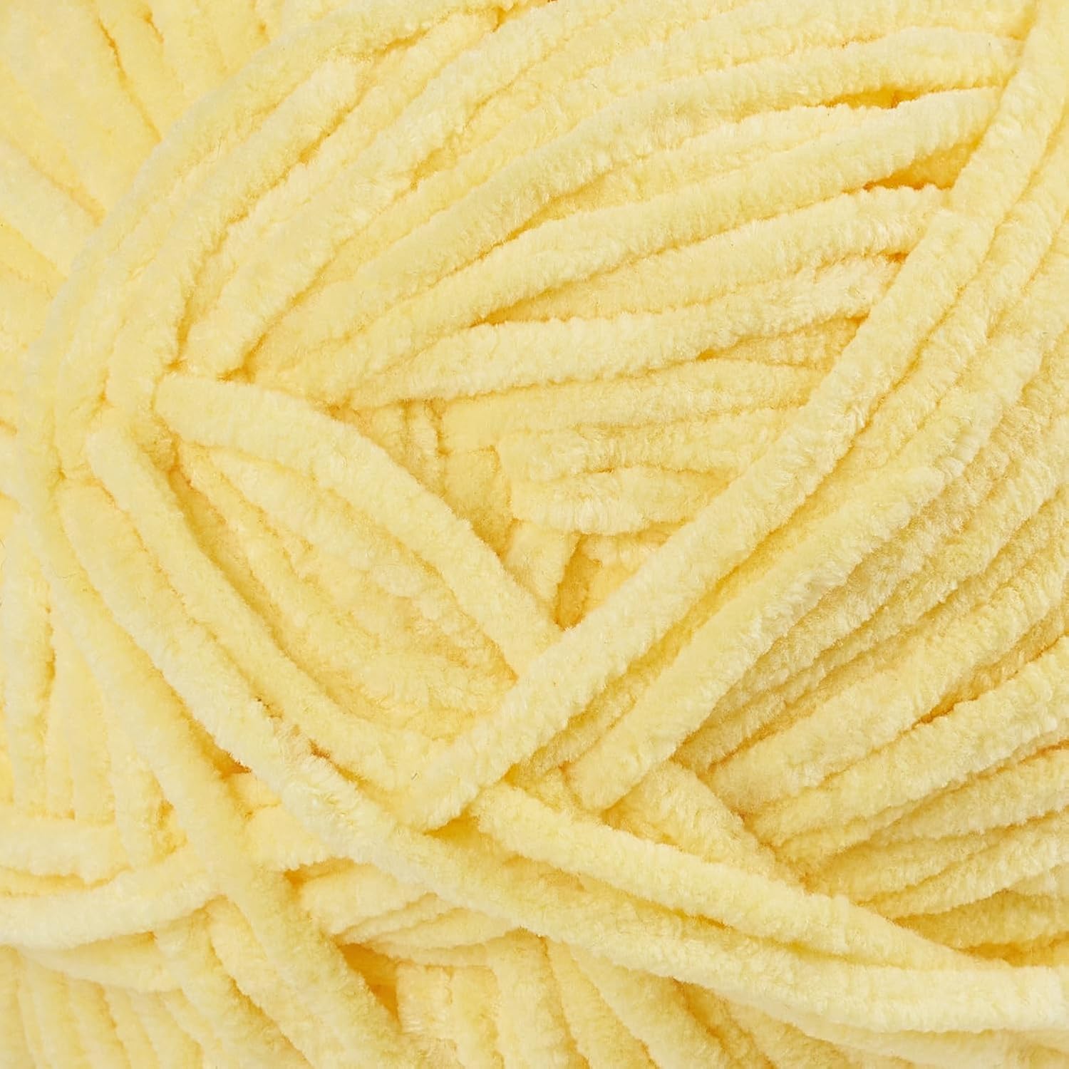 CBC Cozy Bear Gauge 5 Bulky Yarn - 2 Pack (7 oz / 200 g, 240 Yards Each Skein), Yellow, Chenille Yarn for Crocheting, Knitting, and Amigurumi