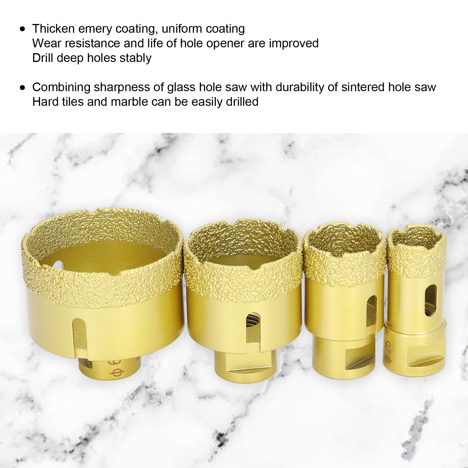 Zestaw diamentowych otwornic Mavaol Wiertła lutowane rdzeniowe 25 35 50 68 mm M14 do szklanego granitu ceramicznego
