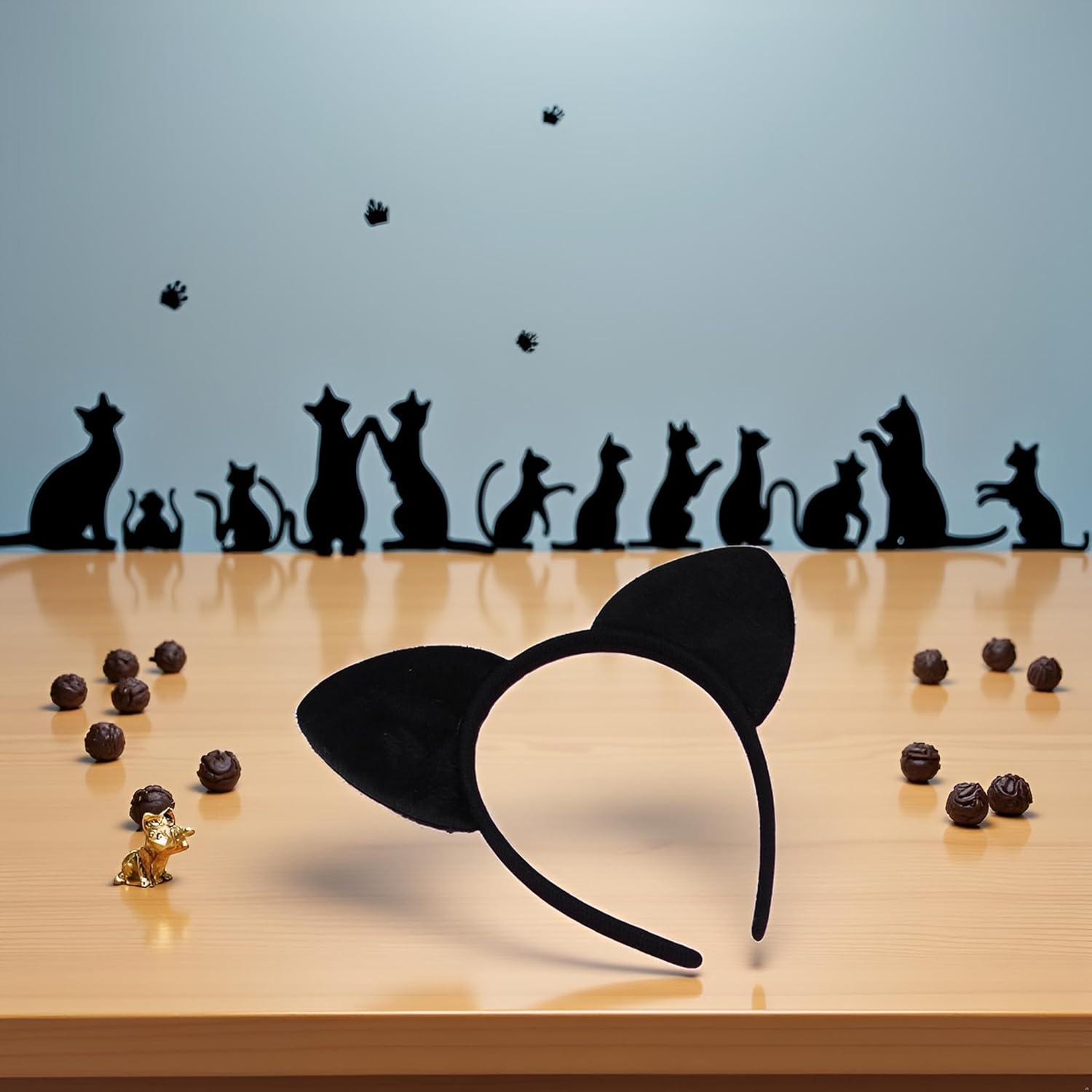 1Pc Black Furry Cat Ears Headband Halloween Costume Accessory,Women's Headbands,Accessories - Image 7