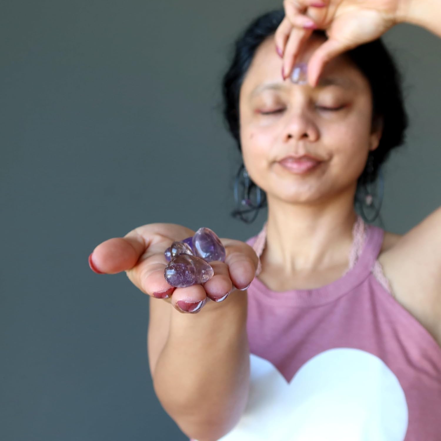 Satin Crystals Ametrine Tumbled Stone Citrine Amethyst