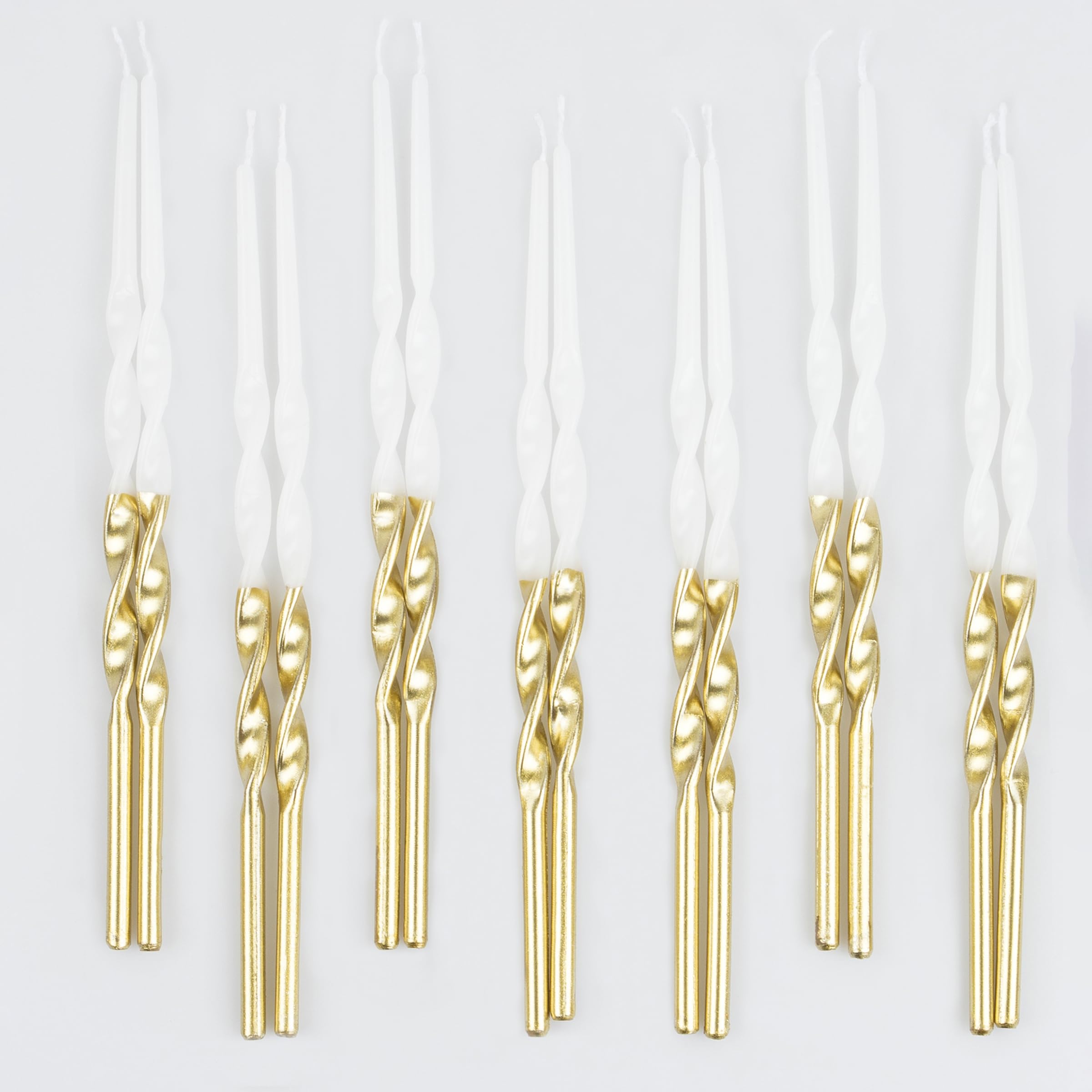 Meri Meri Gold getauchte Geburtstagskerzen für Kuchen (16 Stück), 18,4 cm hoch, geruchlose goldene Geburtstagskerzen