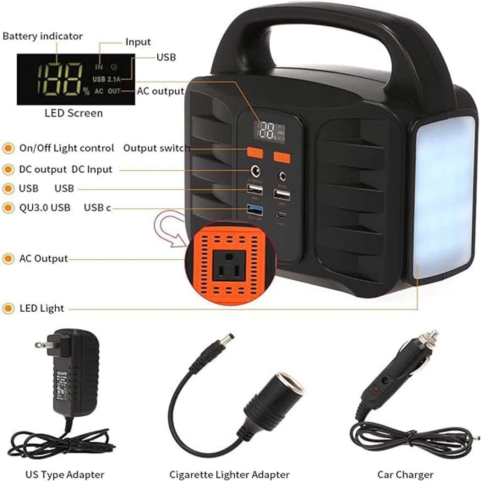 Powerbank Alimentatore portatile per accumulo di energia 200W Alimentatore per illuminazione di emergenza Alimentatore per accumulo di energia 220V Alimentatore di backup per campeggio all'aperto (1